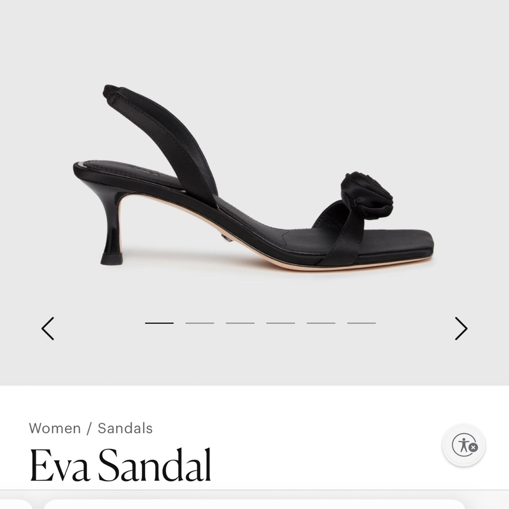 Paige Eva black satin strappy kitten pump